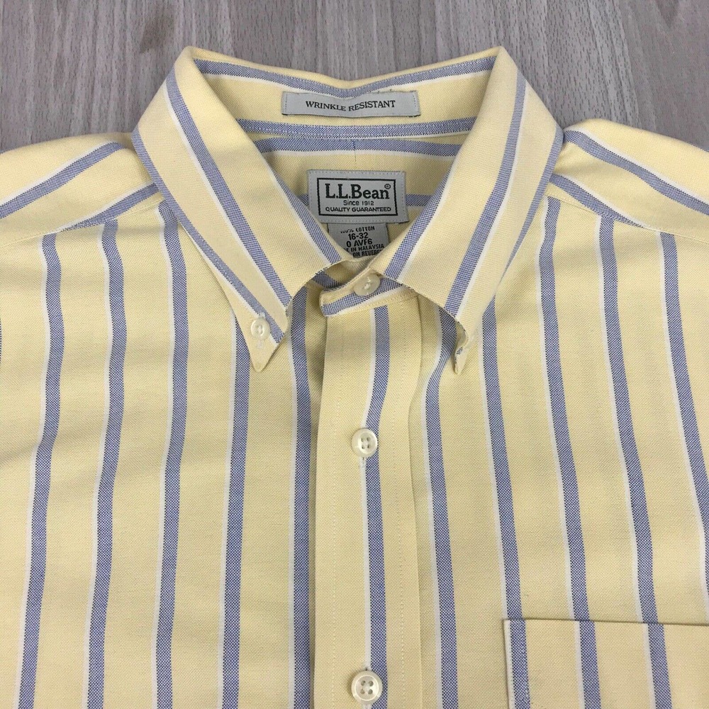 L.L. Bean WRINKLE RESISTANT Men's Button Front Shirt Size: 16-32 Long Sleeve